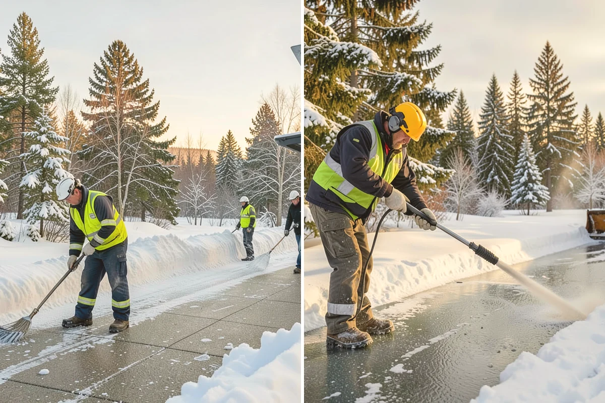 Bank Snow Plowing in Bothell, King County, WA - Confirm banking hours and mark the drive-through and ATM as priorities