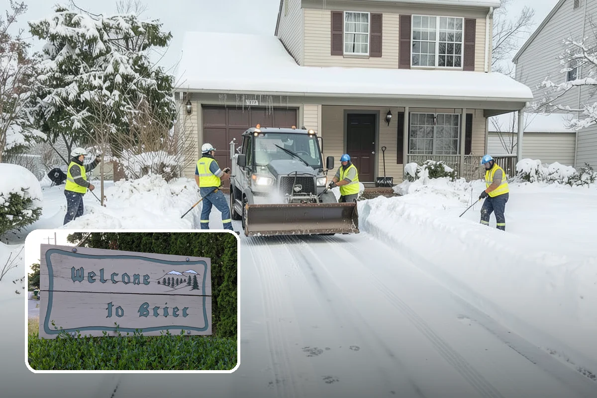 Bank Snow Plowing in Brier, Snohomish County, WA - Customer lot and drive-through lanes cleared before open