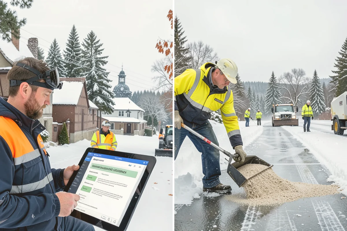 Bank Snow Plowing in Brier, Snohomish County, WA - Confirm banking hours and mark the drive-through and ATM as priorities
