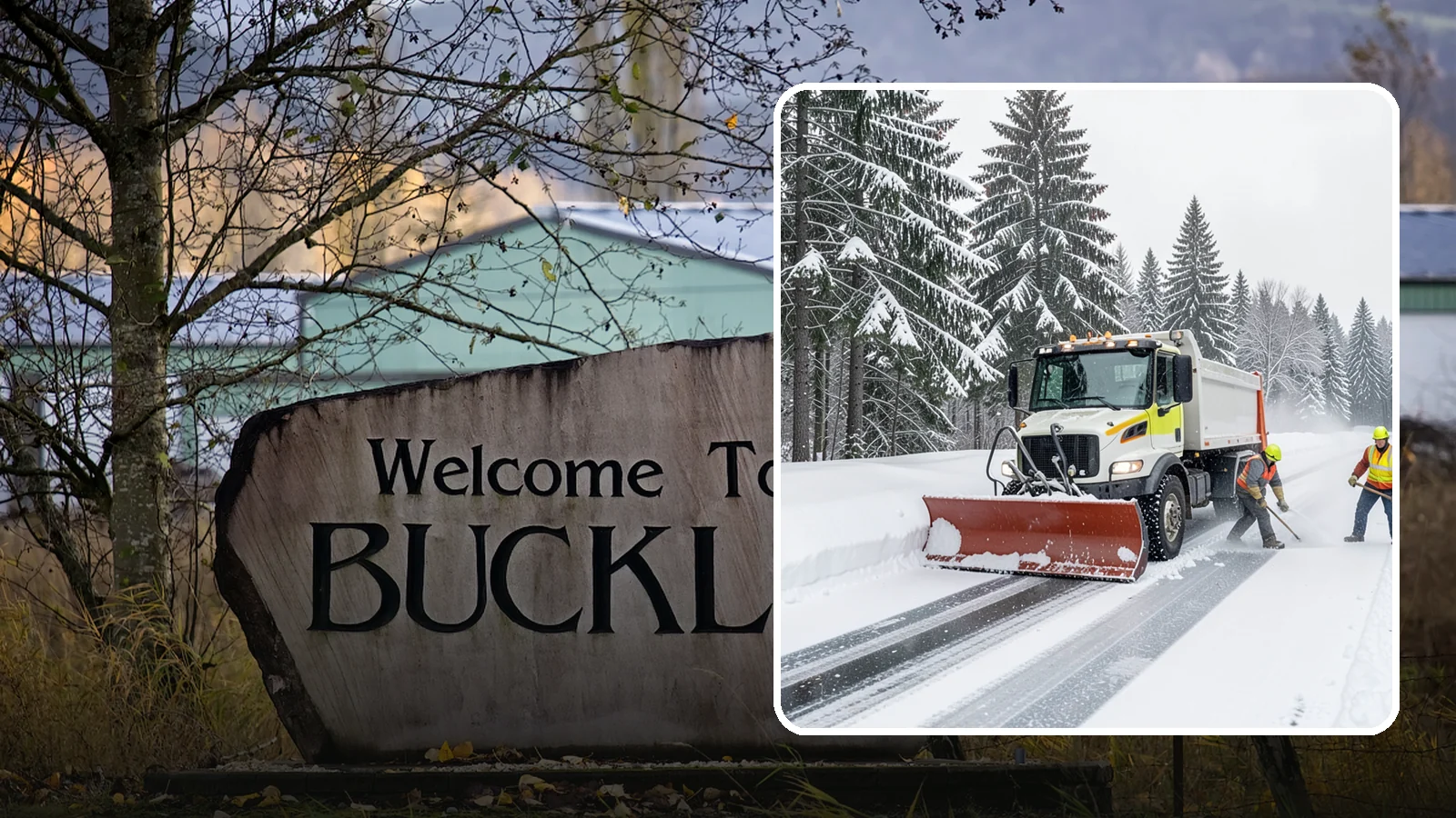 Bank Snow Plowing in Buckley, Pierce County, WA - We plow bank lots, drive-through lanes, and ATM approaches before open so customers transact safely all day.