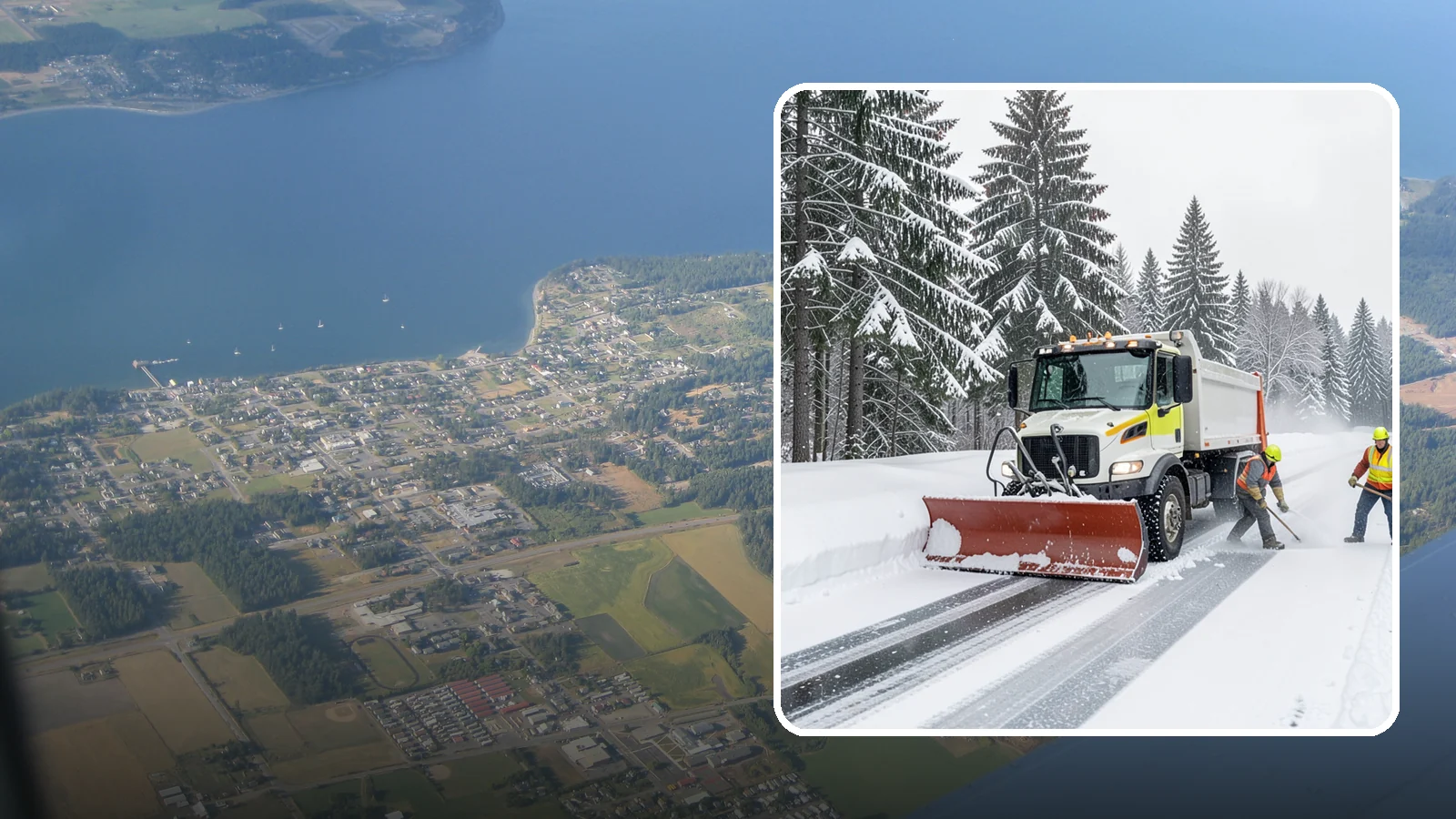 Bank Snow Plowing in Coupeville, Island County, WA - We plow bank lots, drive-through lanes, and ATM approaches before open so customers transact safely all day.