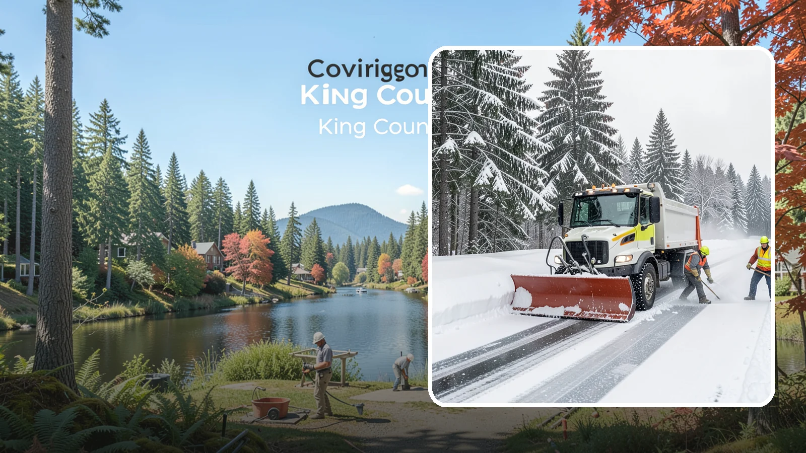 Bank Snow Plowing in Covington, King County, WA - We plow bank lots, drive-through lanes, and ATM approaches before open so customers transact safely all day.