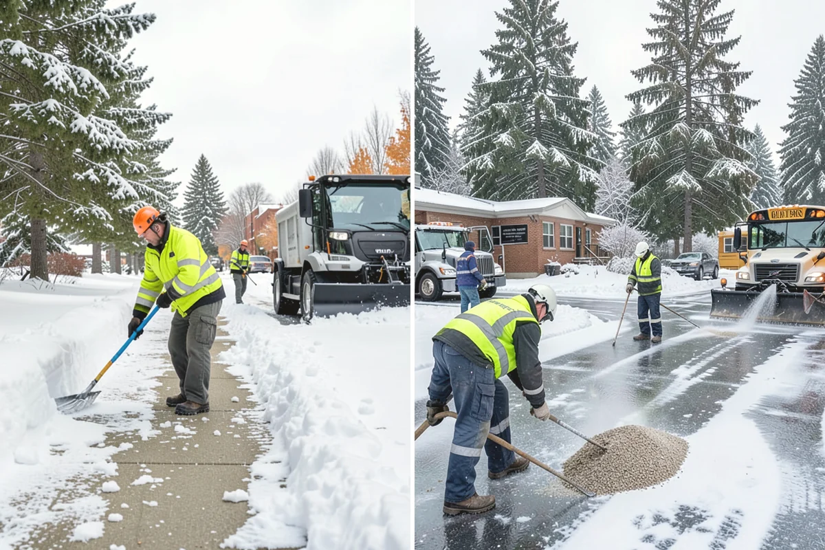 Bank Snow Plowing in Covington, King County, WA - Confirm banking hours and mark the drive-through and ATM as priorities
