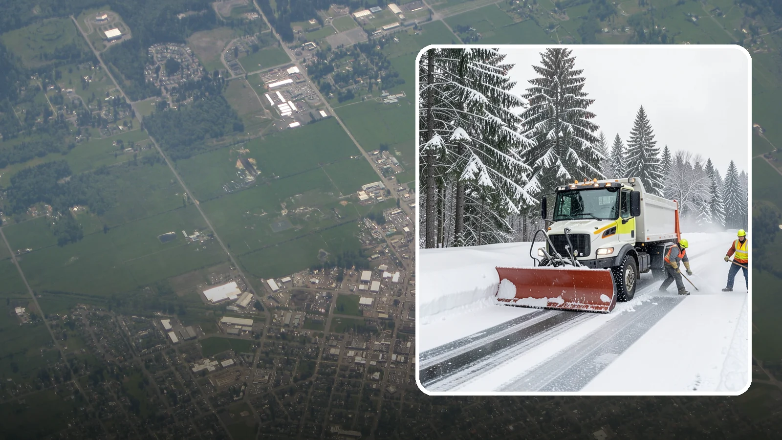 Bank Snow Plowing in Enumclaw, King County, WA - We plow bank lots, drive-through lanes, and ATM approaches before open so customers transact safely all day.