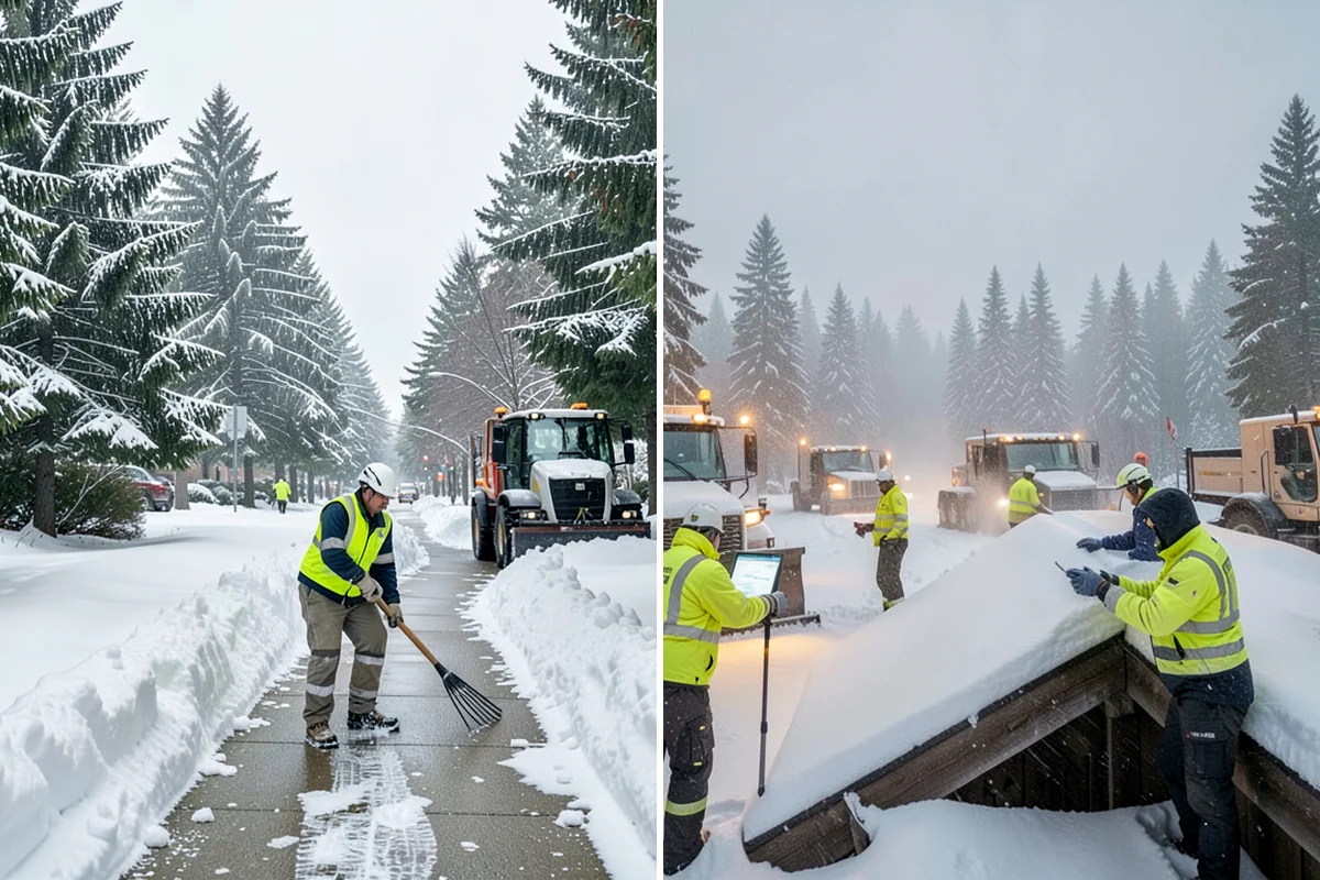 Bank Snow Plowing in Enumclaw, King County, WA - Confirm banking hours and mark the drive-through and ATM as priorities