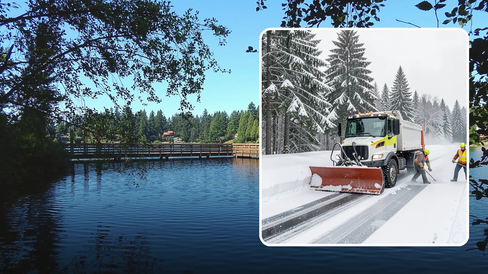 Bank Snow Plowing in Federal Way, King County, WA - We plow bank lots, drive-through lanes, and ATM approaches before open so customers transact safely all day.
