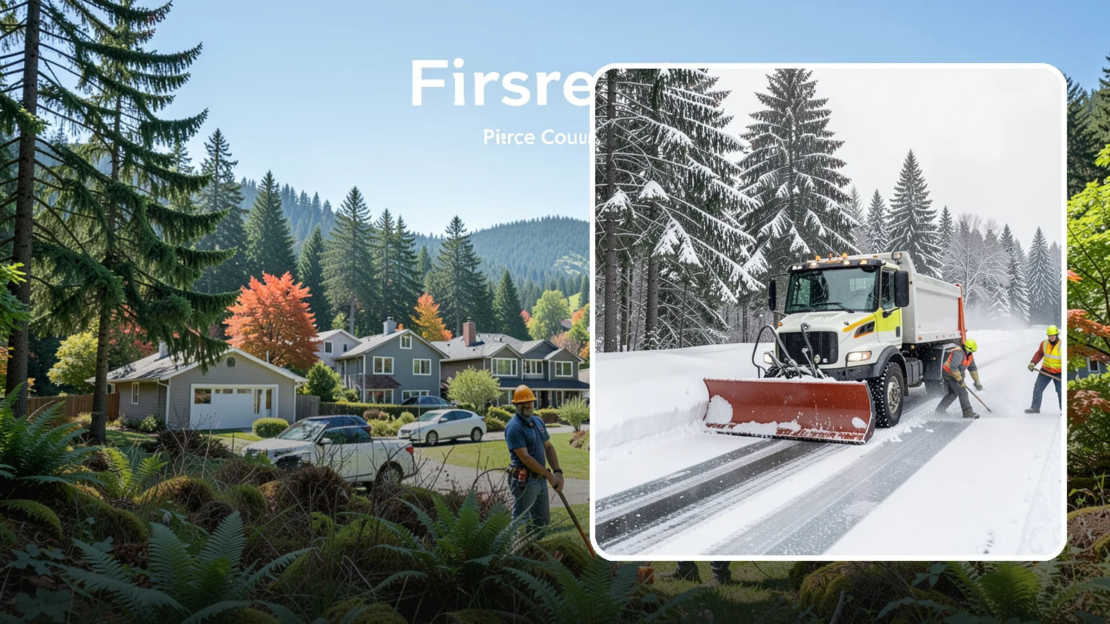 Bank Snow Plowing in Fircrest, Pierce County, WA - We plow bank lots, drive-through lanes, and ATM approaches before open so customers transact safely all day.