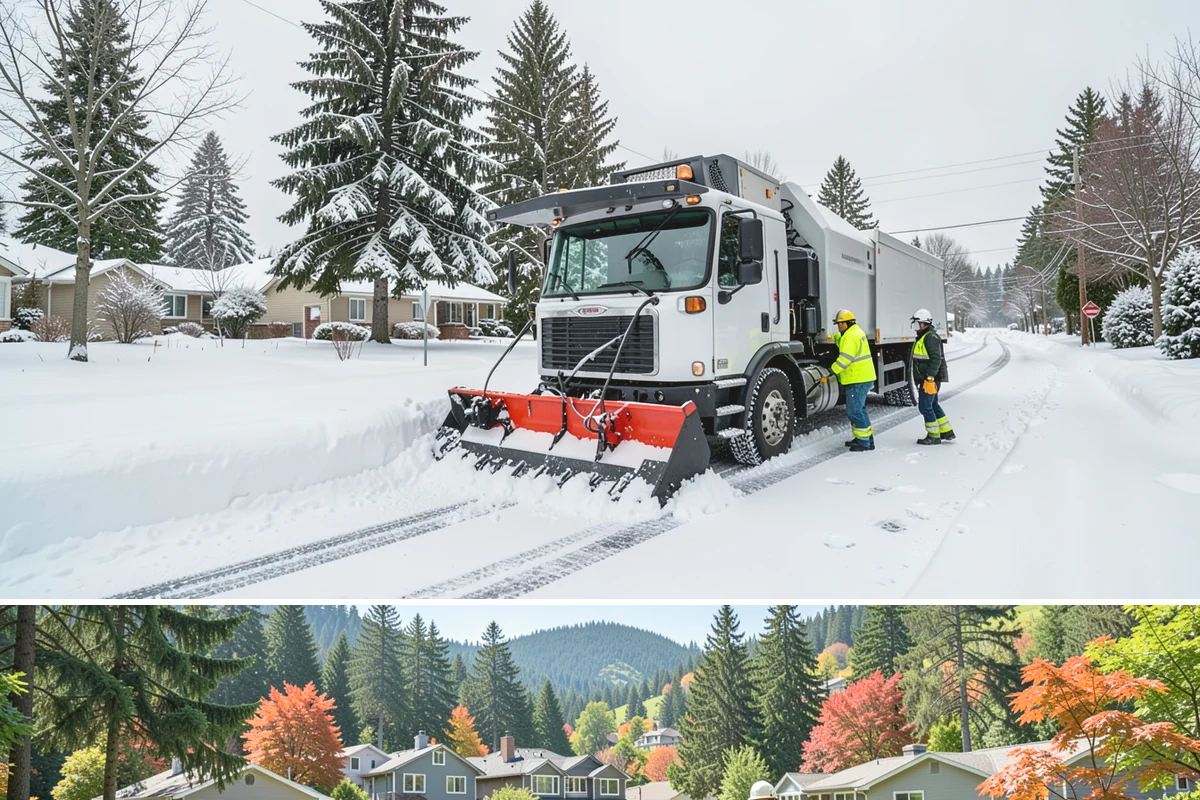 Bank Snow Plowing in Fircrest, Pierce County, WA - Set up service before winter so your lobby, drive-through, and ATM stay open every day.
