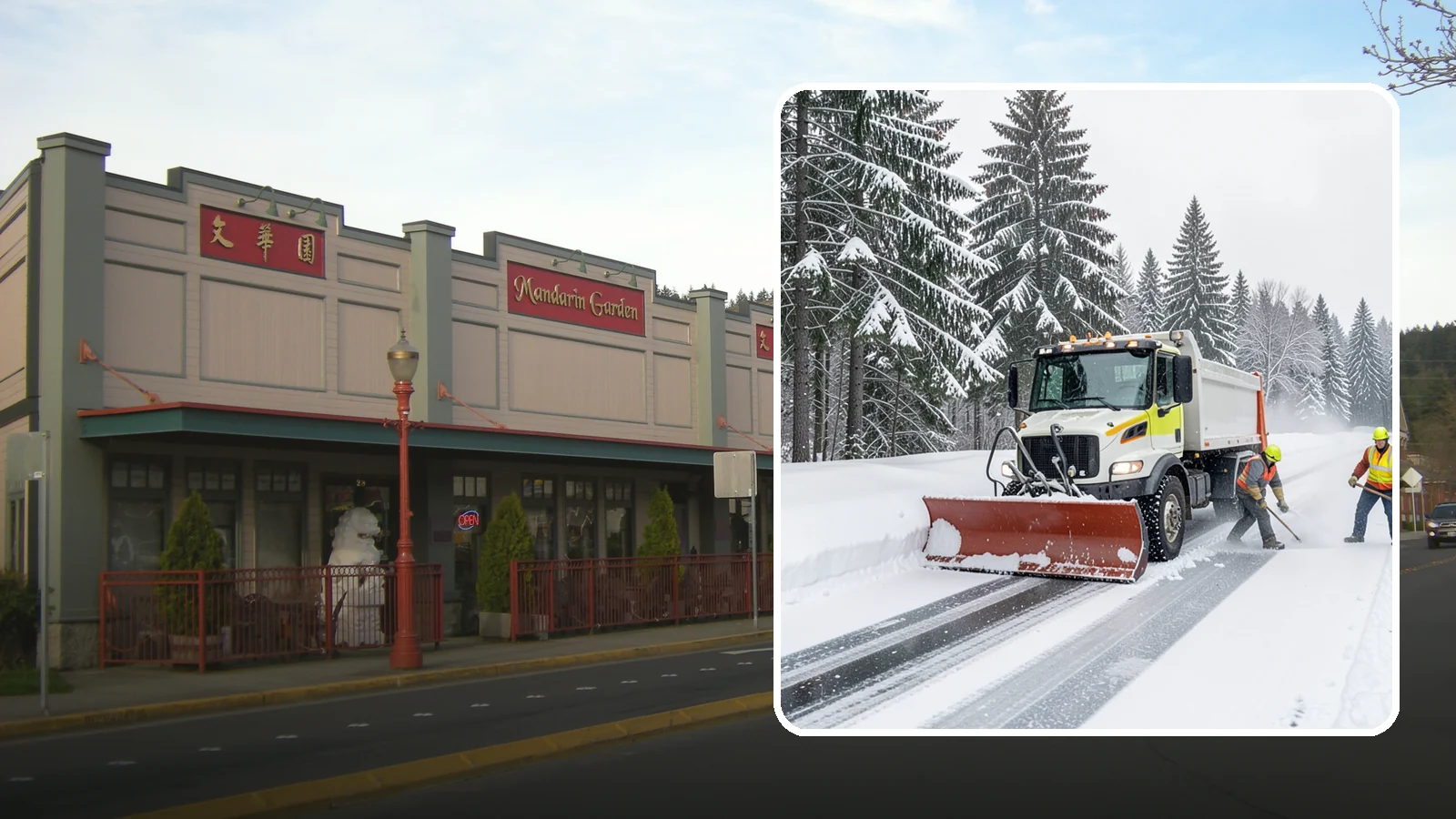 Bank Snow Plowing in Issaquah, King County, WA - We plow bank lots, drive-through lanes, and ATM approaches before open so customers transact safely all day.