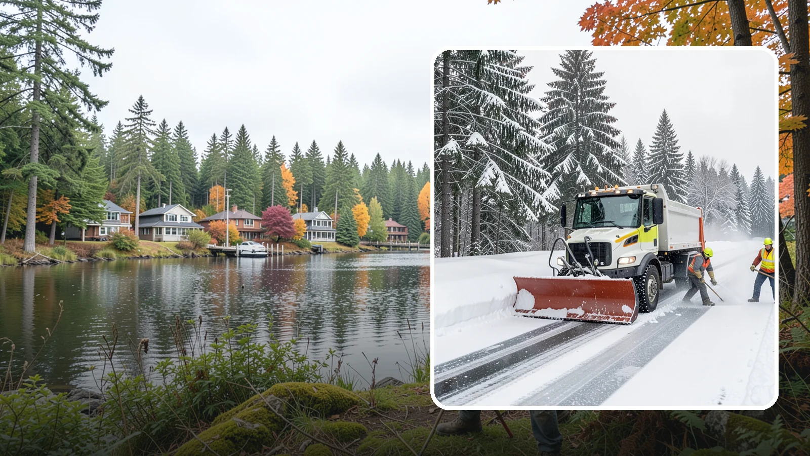 Bank Snow Plowing in La Conner, Skagit County, WA - We plow bank lots, drive-through lanes, and ATM approaches before open so customers transact safely all day.