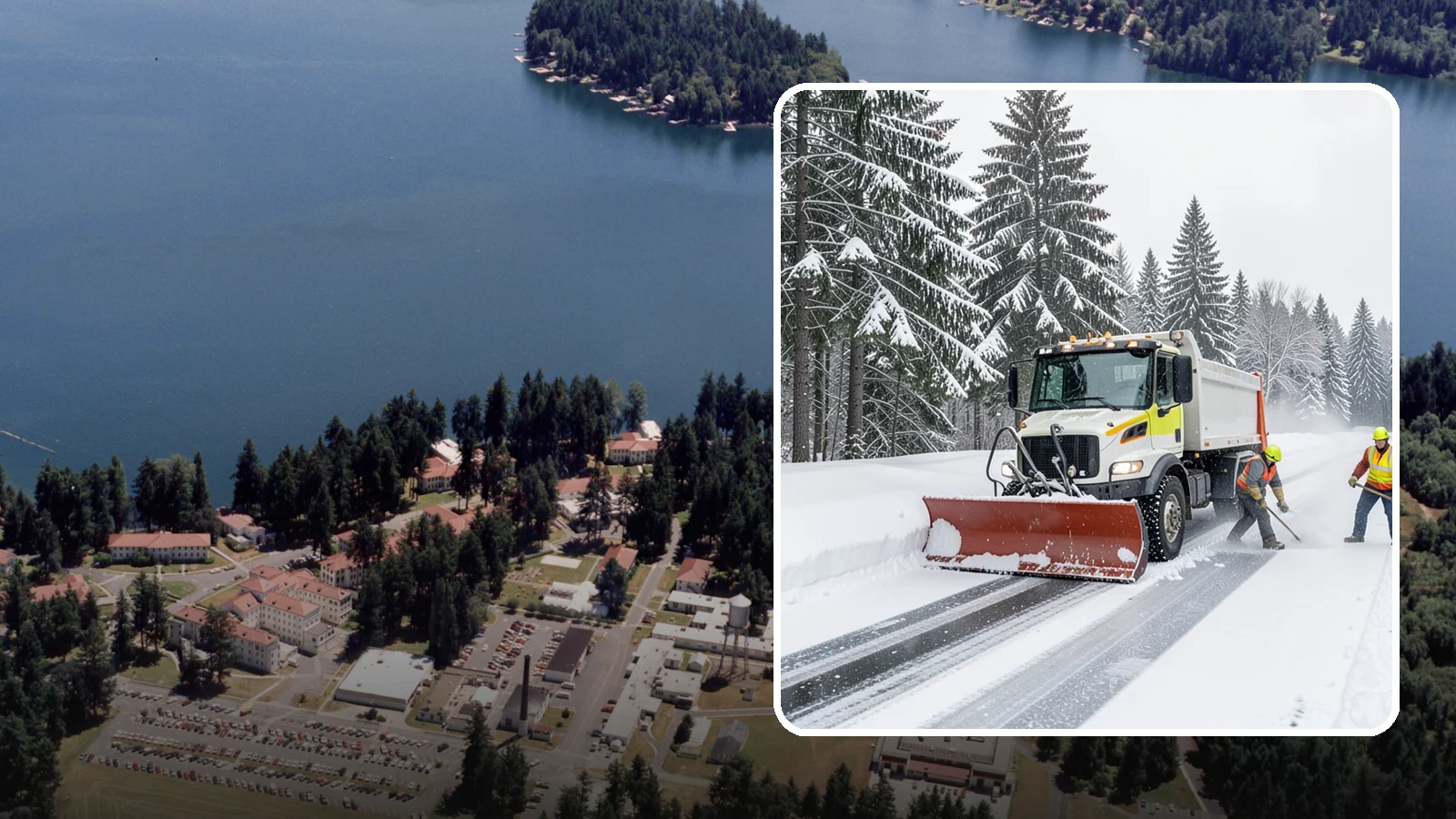 Bank Snow Plowing in Lakewood, Pierce County, WA - We plow bank lots, drive-through lanes, and ATM approaches before open so customers transact safely all day.