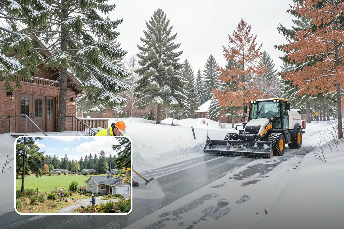 Bank Snow Plowing in Lyman, Skagit County, WA - Customer lot and drive-through lanes cleared before open