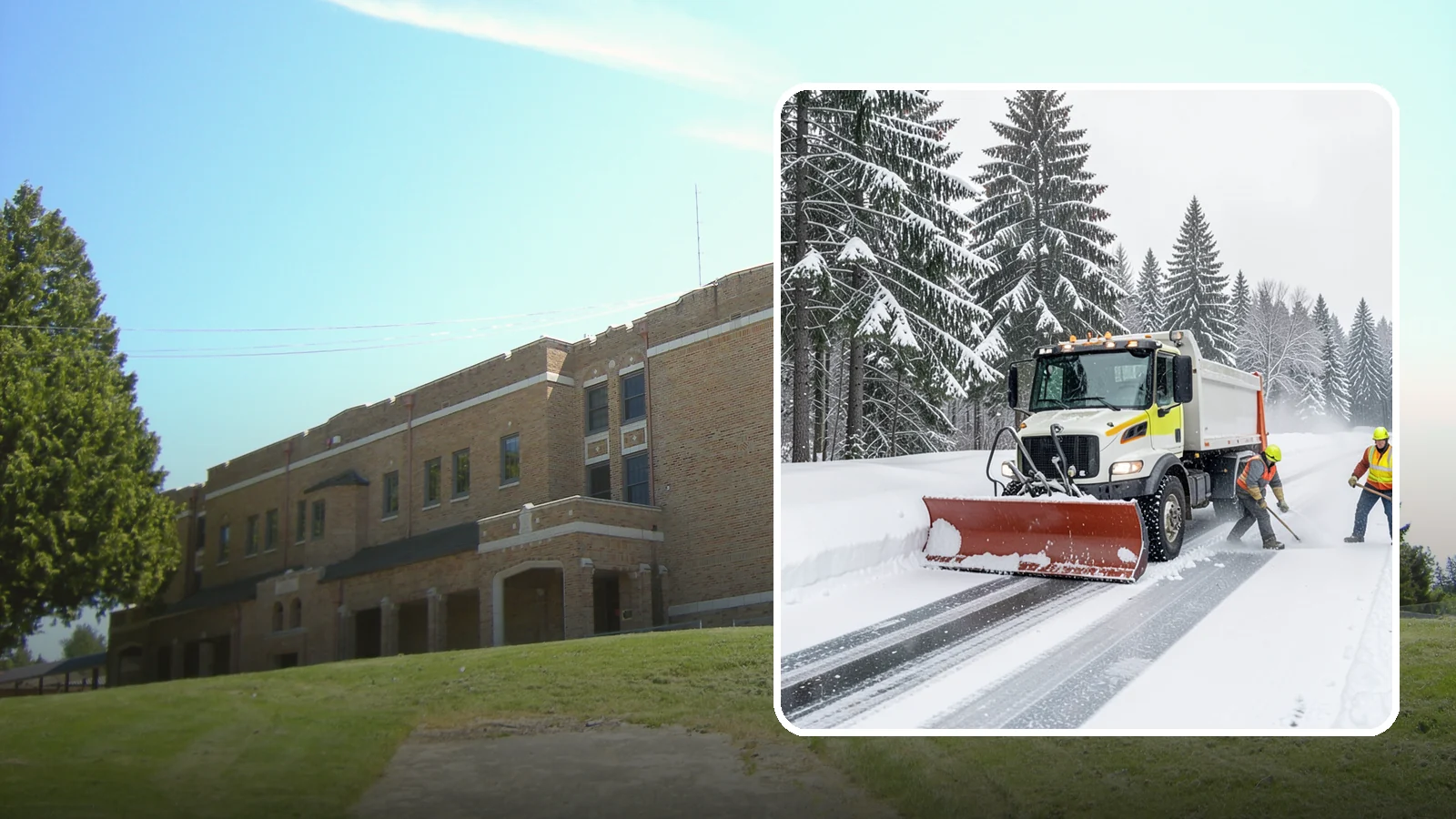 Bank Snow Plowing in Maple Valley, King County, WA - We plow bank lots, drive-through lanes, and ATM approaches before open so customers transact safely all day.