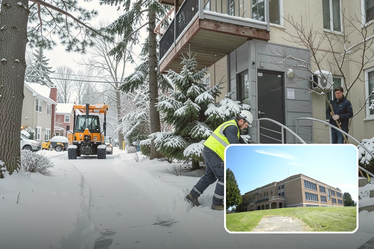 Bank Snow Plowing in Maple Valley, King County, WA - Customer lot and drive-through lanes cleared before open
