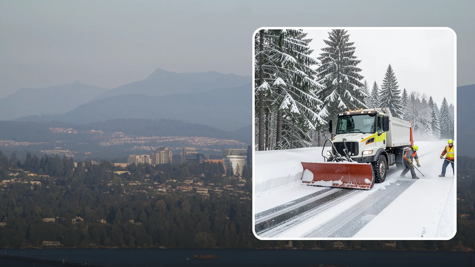 Bank Snow Plowing in Medina, King County, WA - We plow bank lots, drive-through lanes, and ATM approaches before open so customers transact safely all day.