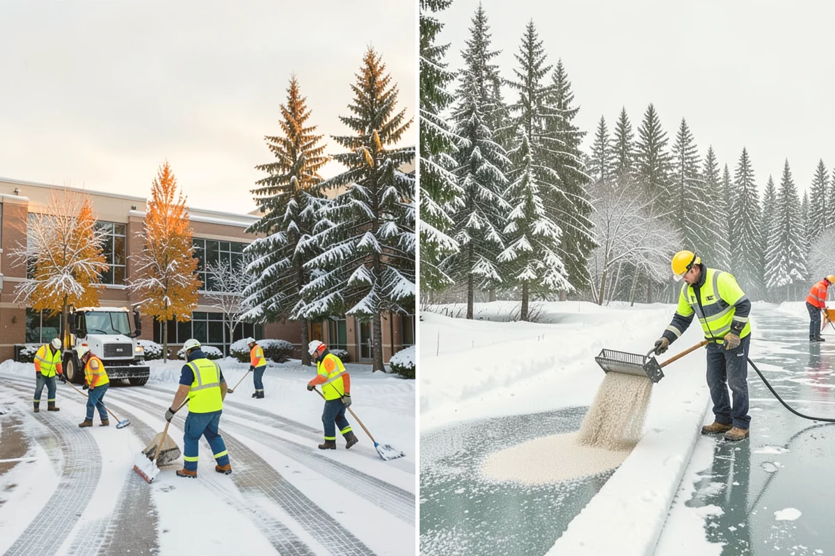 Bank Snow Plowing in Milton, King County, WA - Confirm banking hours and mark the drive-through and ATM as priorities