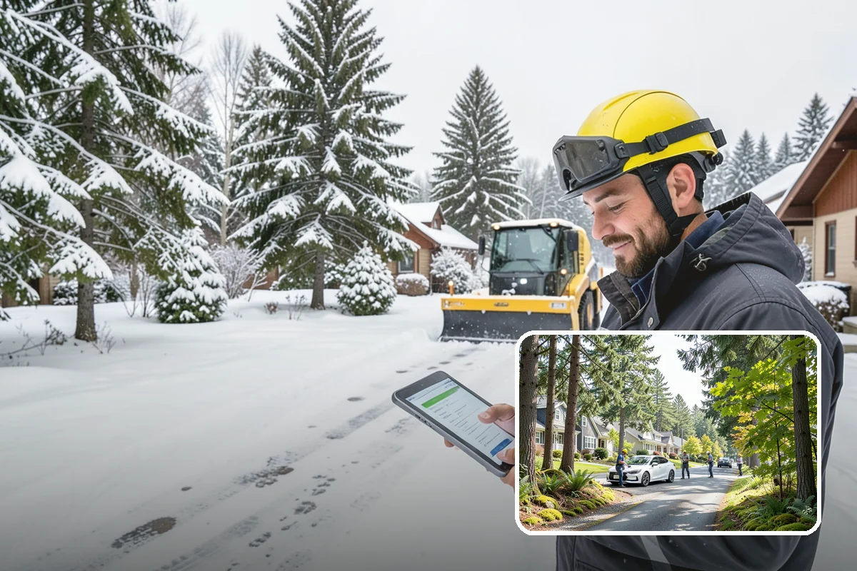 Bank Snow Plowing in Normandy Park, King County, WA - Customer lot and drive-through lanes cleared before open