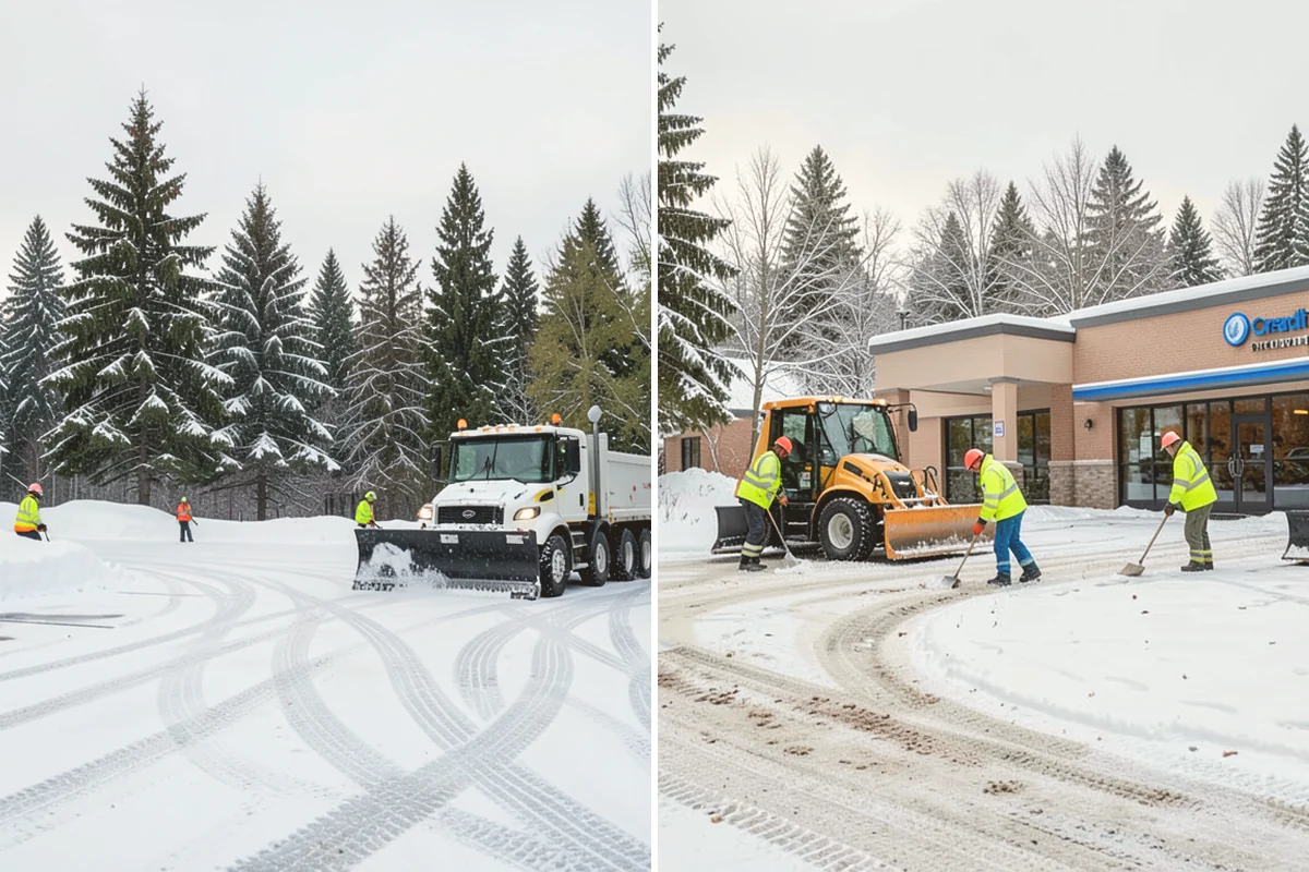 Bank Snow Plowing in Orting, Pierce County, WA - Confirm banking hours and mark the drive-through and ATM as priorities