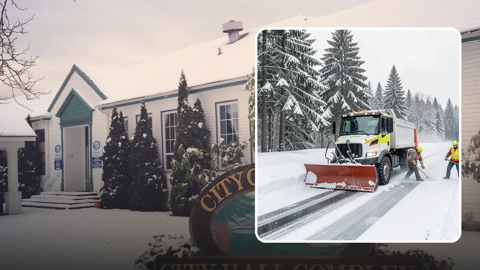 Bank Snow Plowing in Pacific, King County, WA - We plow bank lots, drive-through lanes, and ATM approaches before open so customers transact safely all day.