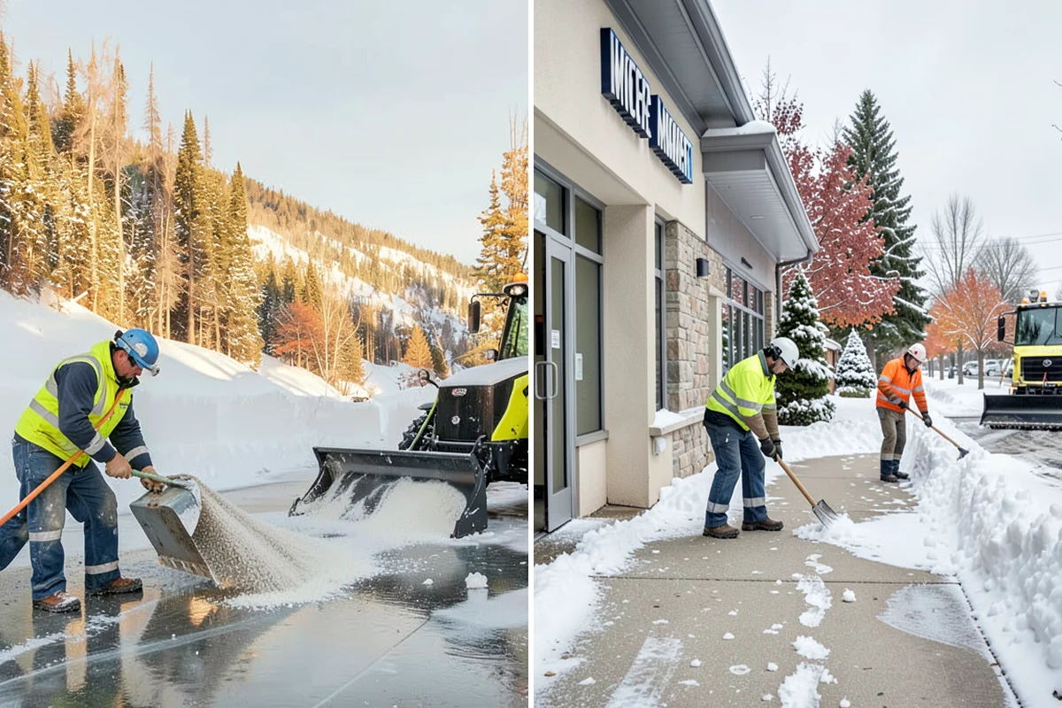 Bank Snow Plowing in Pacific, King County, WA - Confirm banking hours and mark the drive-through and ATM as priorities
