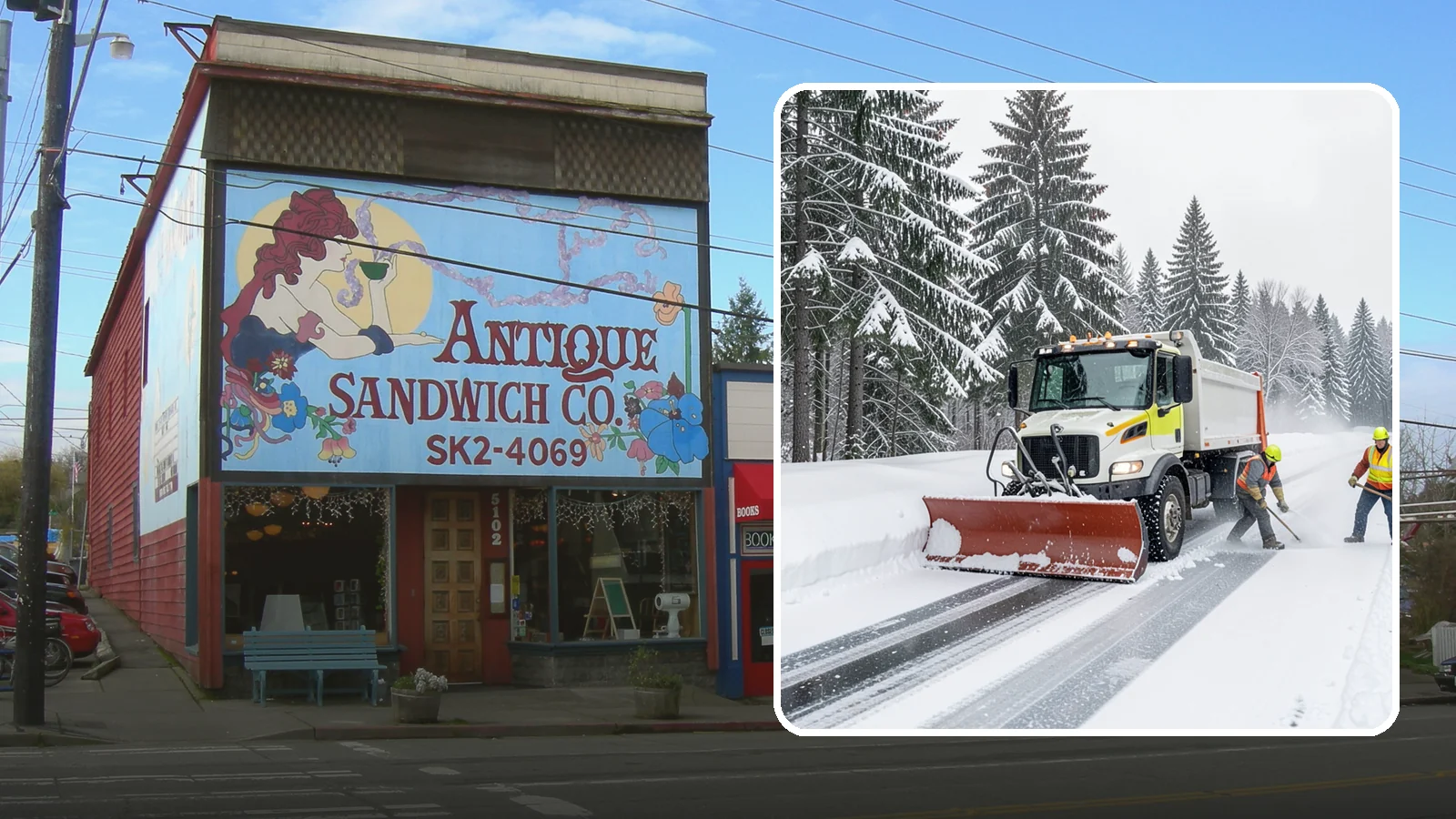 Bank Snow Plowing in Ruston, Pierce County, WA - We plow bank lots, drive-through lanes, and ATM approaches before open so customers transact safely all day.