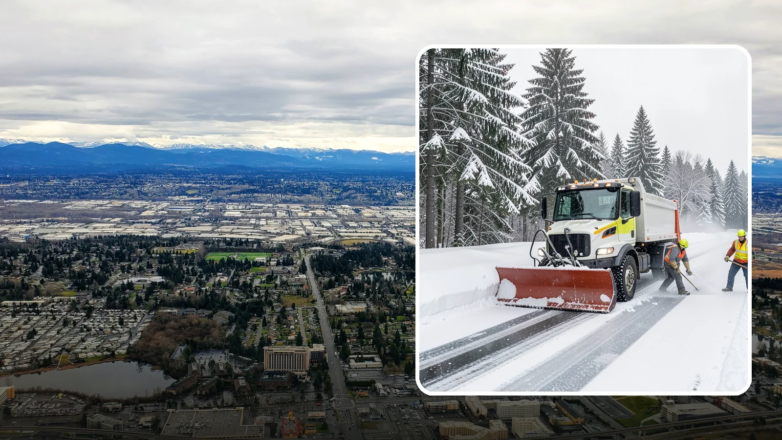 Bank Snow Plowing in SeaTac, King County, WA - We plow bank lots, drive-through lanes, and ATM approaches before open so customers transact safely all day.