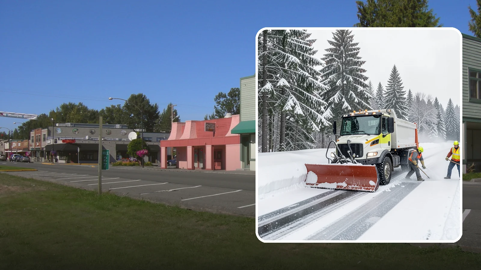 Bank Snow Plowing in Snoqualmie, King County, WA - We plow bank lots, drive-through lanes, and ATM approaches before open so customers transact safely all day.