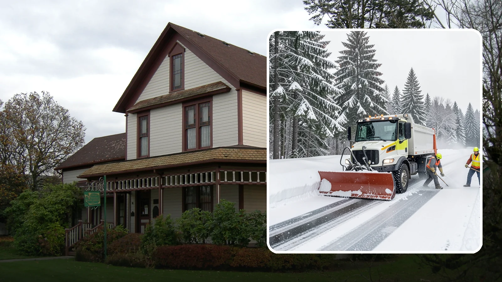 Bank Snow Plowing in Sumner, Pierce County, WA - We plow bank lots, drive-through lanes, and ATM approaches before open so customers transact safely all day.