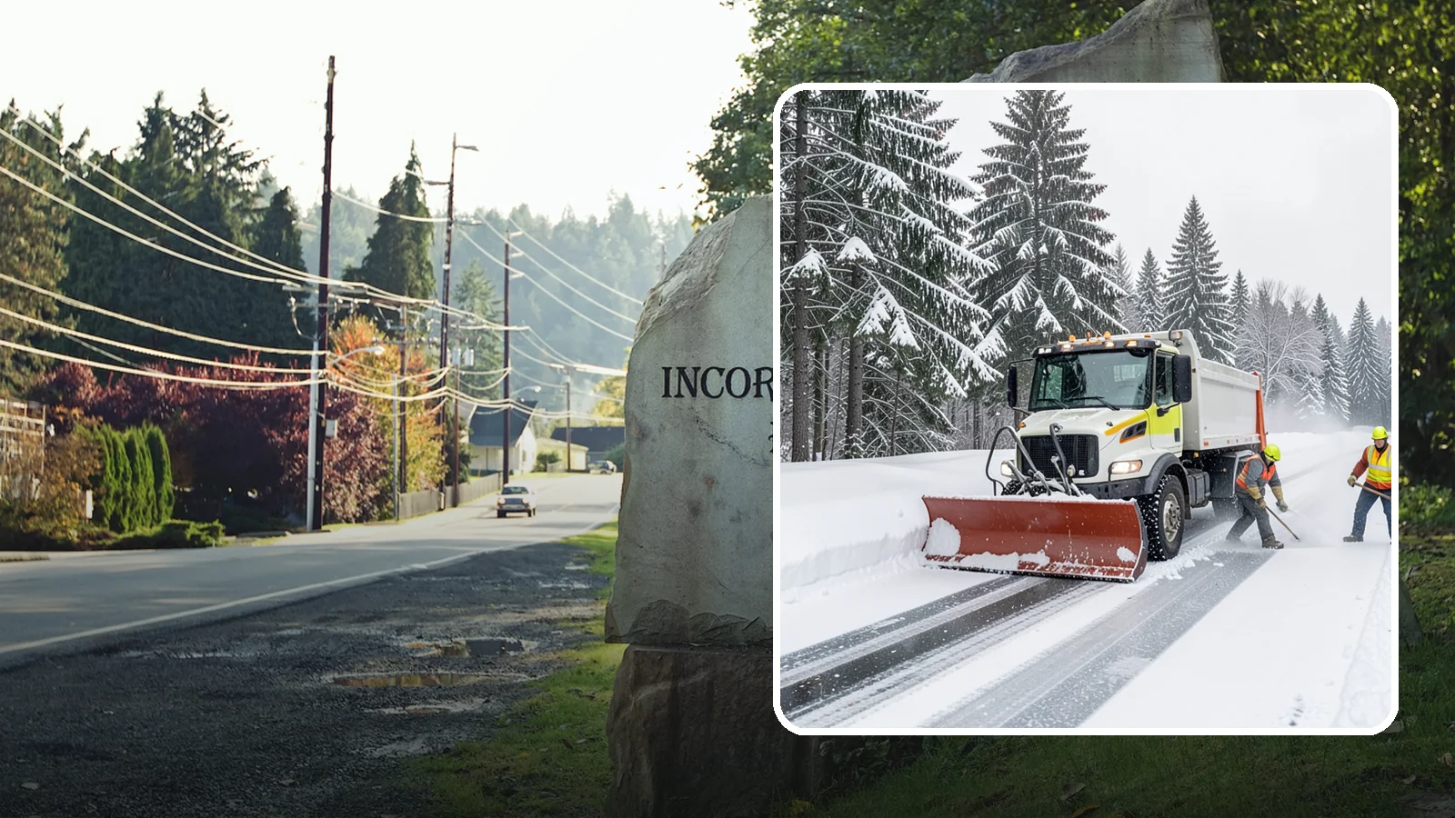 Bank Snow Plowing in Wilkeson, Pierce County, WA - We plow bank lots, drive-through lanes, and ATM approaches before open so customers transact safely all day.