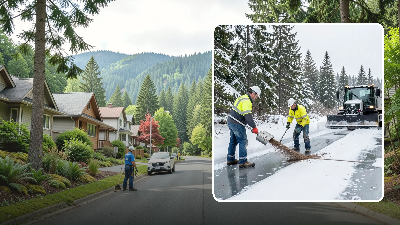 Beet Juice Deicer Application in Darrington, Snohomish County, WA - Beet juice deicer application blends an agricultural byproduct with brine to melt ice at colder temperatures using less salt.
