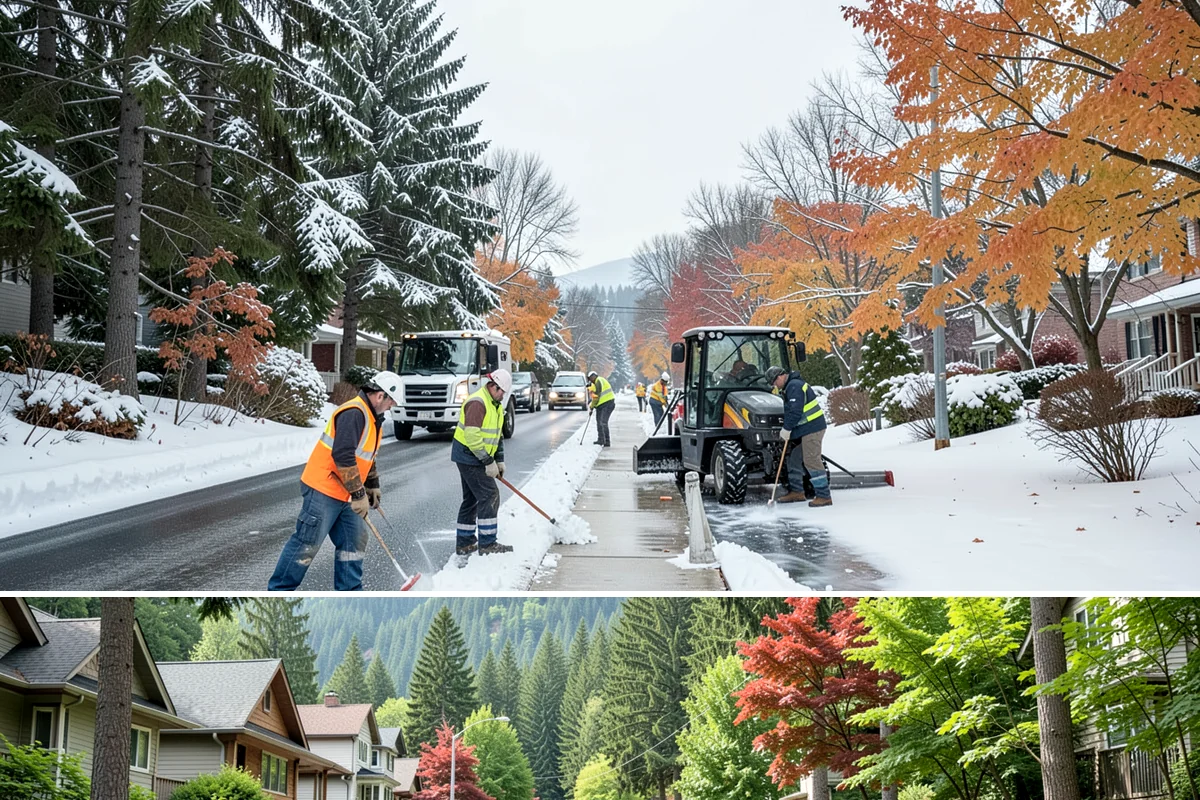 Beet Juice Deicer Application in Darrington, Snohomish County, WA - Beet juice brine blends are applied ahead of colder freeze events, most often December through January.