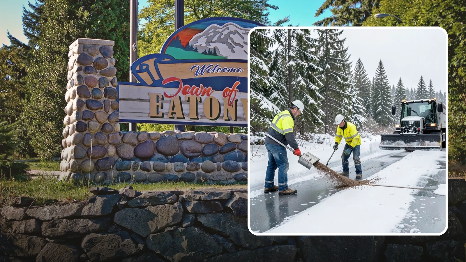 Beet Juice Deicer Application in Eatonville, Pierce County, WA - Beet juice deicer application blends an agricultural byproduct with brine to melt ice at colder temperatures using less salt.