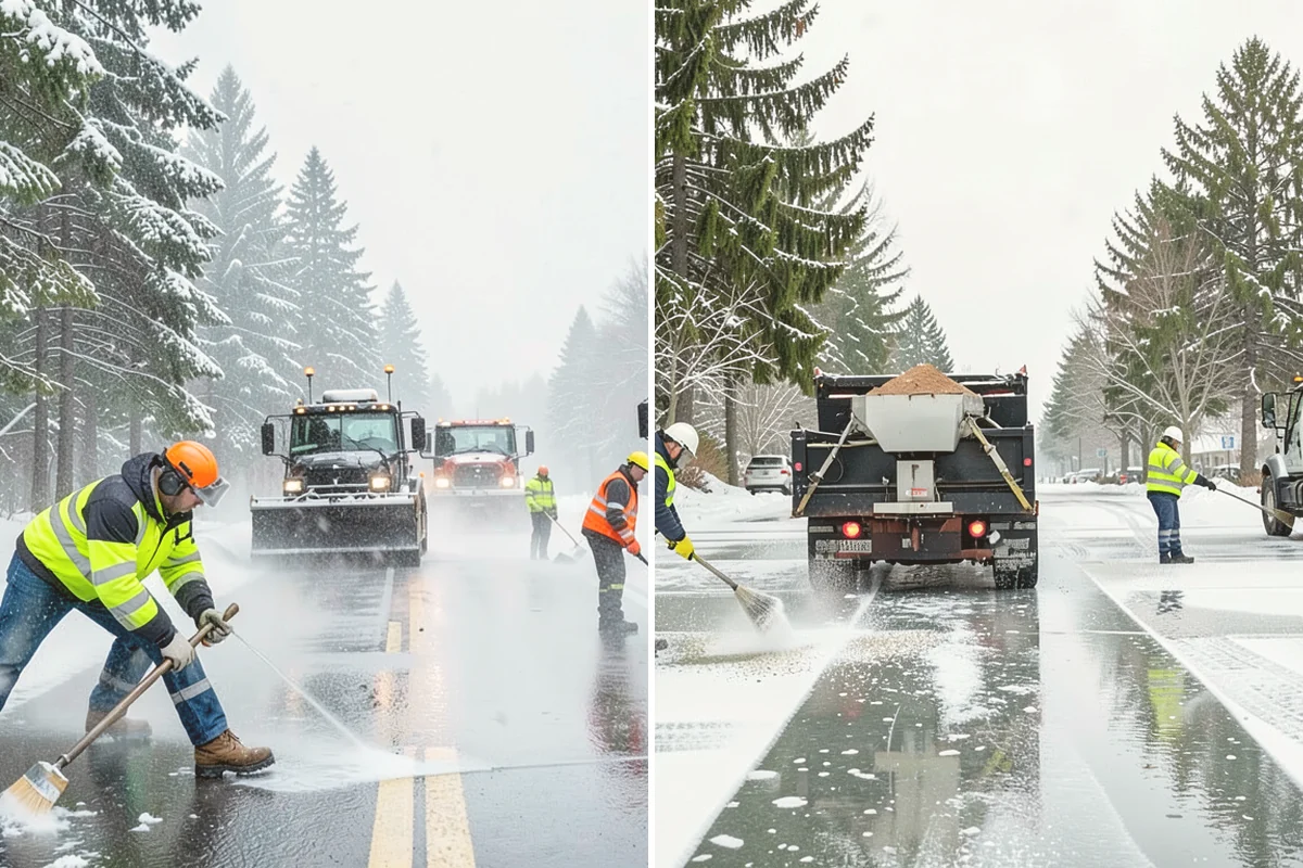Beet Juice Deicer Application in Eatonville, Pierce County, WA - Blend beet juice additive into salt brine at the target ratio