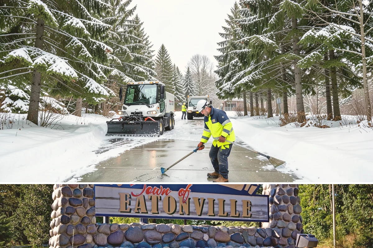 Beet Juice Deicer Application in Eatonville, Pierce County, WA - Beet juice brine blends are applied ahead of colder freeze events, most often December through January.