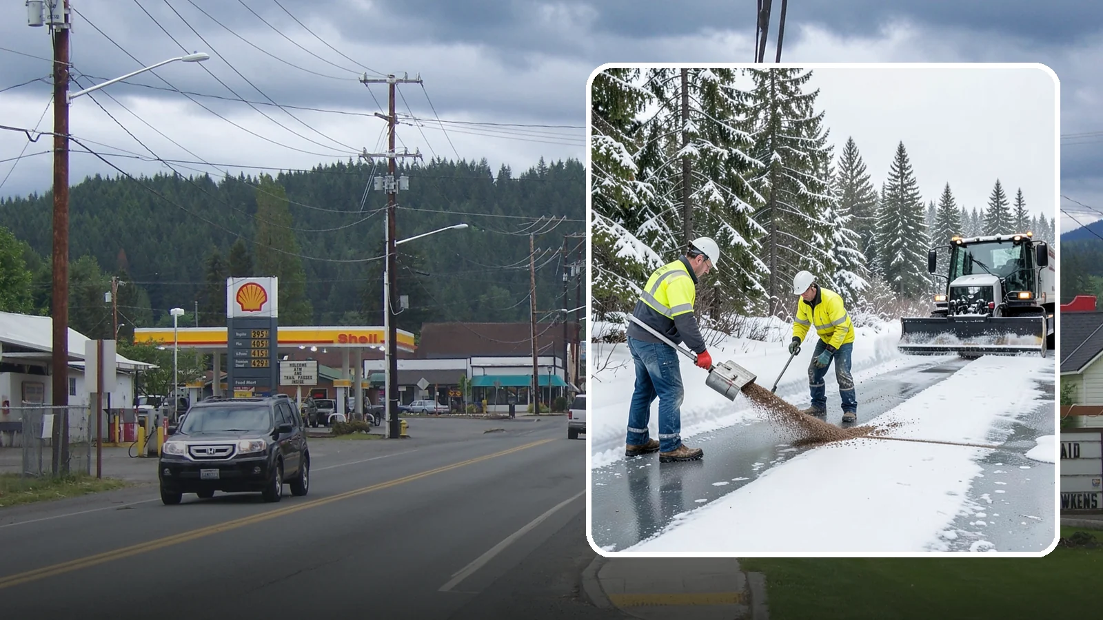 Beet Juice Deicer Application in Granite Falls, Snohomish County, WA - Beet juice deicer application blends an agricultural byproduct with brine to melt ice at colder temperatures using less salt.