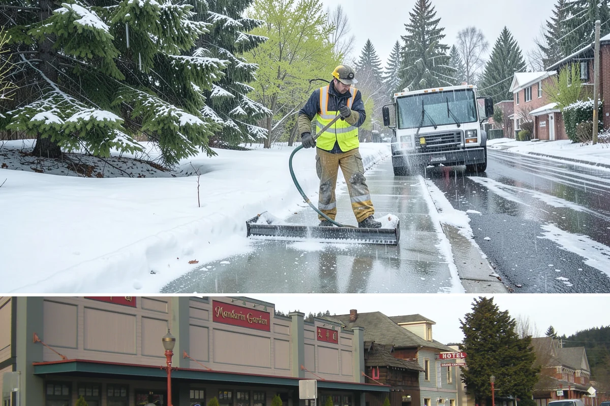 Beet Juice Deicer Application in Issaquah, King County, WA - Beet juice brine blends are applied ahead of colder freeze events, most often December through January.