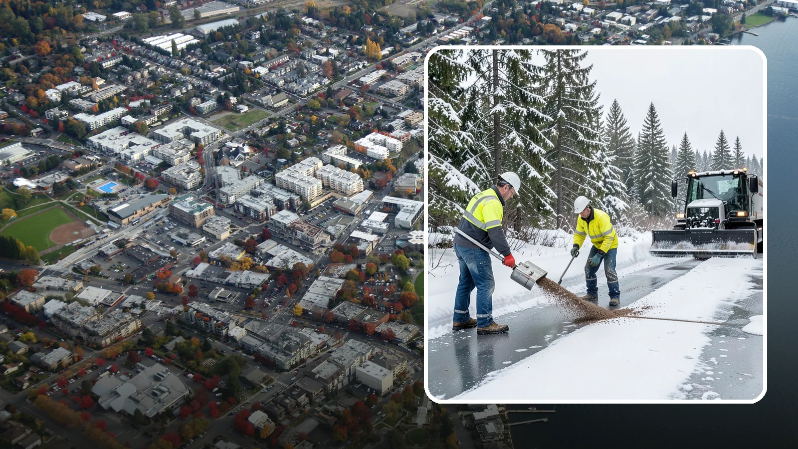 Beet Juice Deicer Application in Kirkland, King County, WA - Beet juice deicer application blends an agricultural byproduct with brine to melt ice at colder temperatures using less salt.