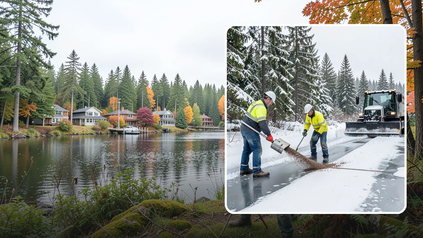 Beet Juice Deicer Application in La Conner, Skagit County, WA - Beet juice deicer application blends an agricultural byproduct with brine to melt ice at colder temperatures using less salt.