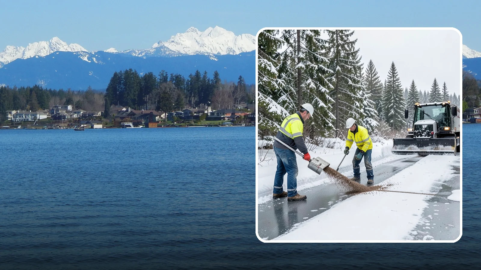 Beet Juice Deicer Application in Lake Stevens, Snohomish County, WA - Beet juice deicer application blends an agricultural byproduct with brine to melt ice at colder temperatures using less salt.