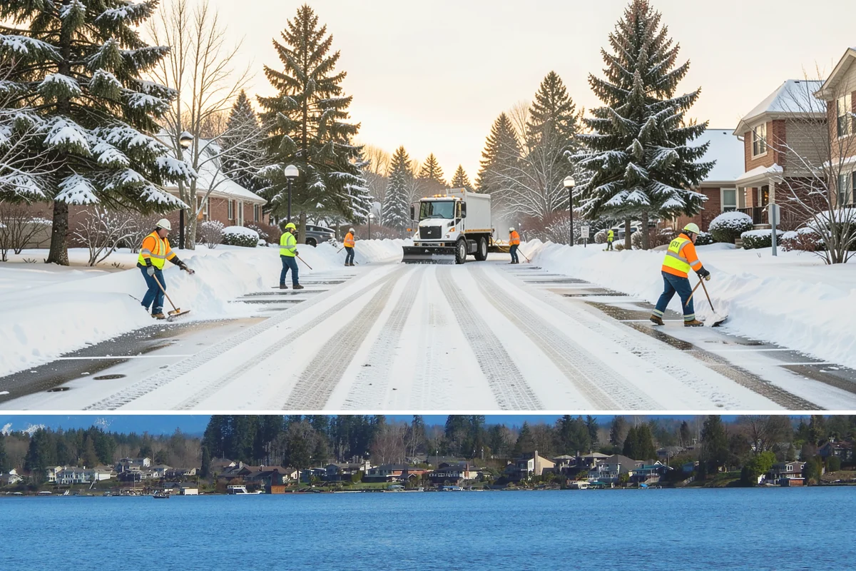 Beet Juice Deicer Application in Lake Stevens, Snohomish County, WA - Beet juice brine blends are applied ahead of colder freeze events, most often December through January.