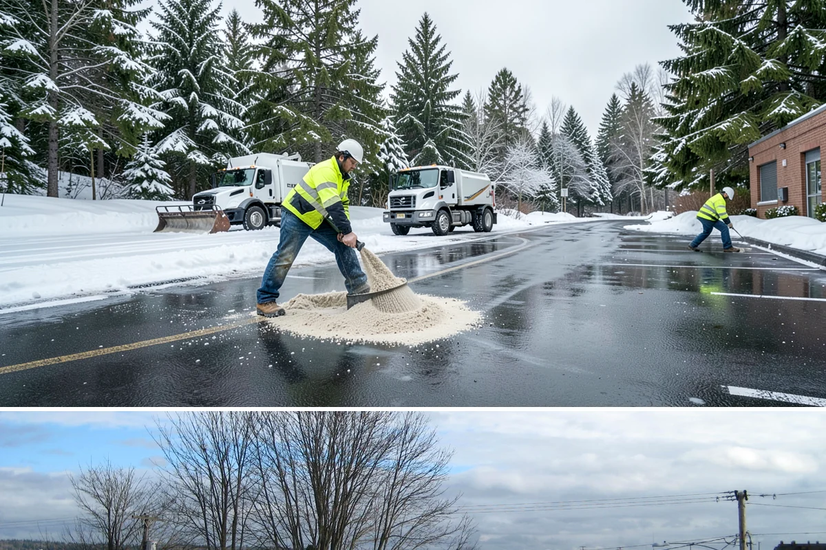 Beet Juice Deicer Application in Langley, Island County, WA - Beet juice brine blends are applied ahead of colder freeze events, most often December through January.