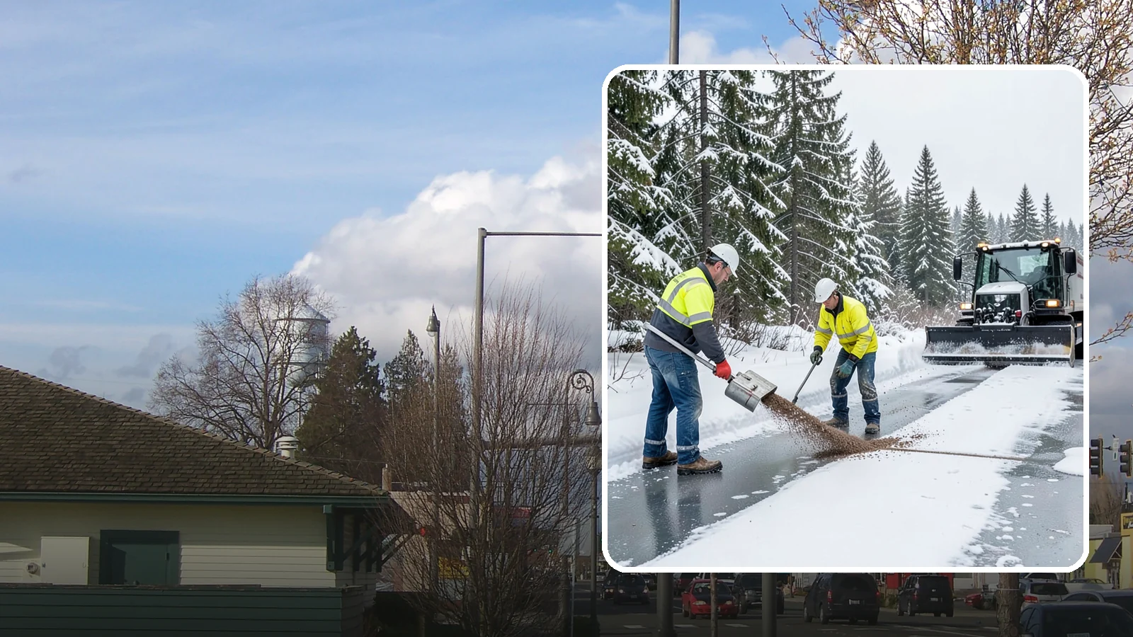 Beet Juice Deicer Application in Marysville, Snohomish County, WA - Beet juice deicer application blends an agricultural byproduct with brine to melt ice at colder temperatures using less salt.