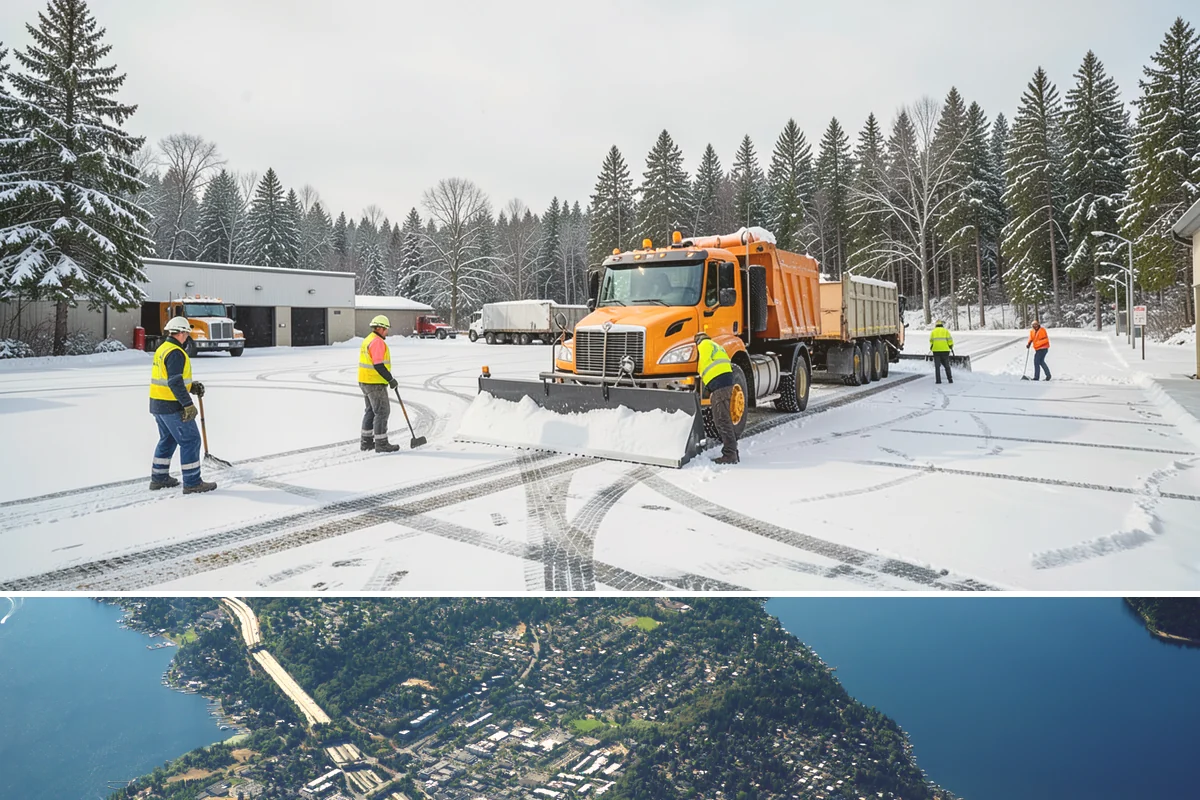 Beet Juice Deicer Application in Mercer Island, King County, WA - Beet juice brine blends are applied ahead of colder freeze events, most often December through January.