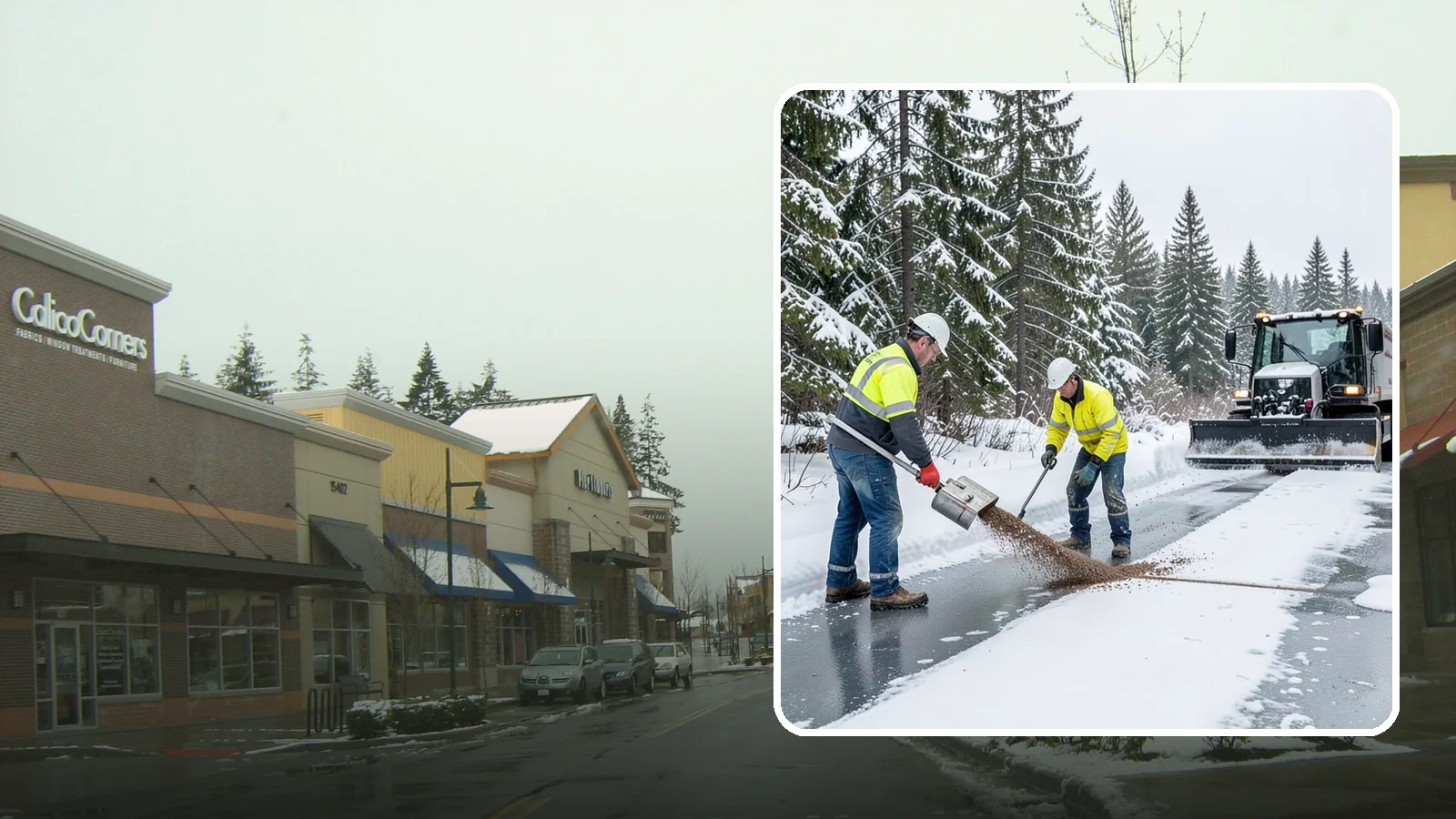 Beet Juice Deicer Application in Mill Creek, Snohomish County, WA - Beet juice deicer application blends an agricultural byproduct with brine to melt ice at colder temperatures using less salt.