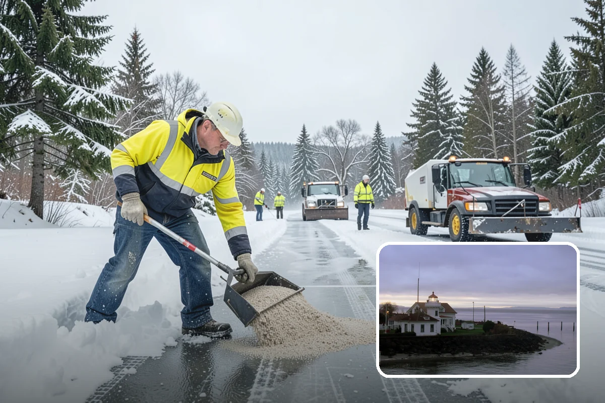 Beet Juice Deicer Application in Mukilteo, Snohomish County, WA - Extends brine's effective range into colder temperatures