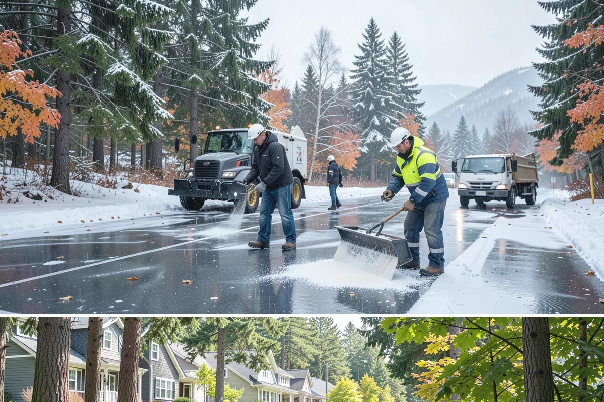 Beet Juice Deicer Application in Normandy Park, King County, WA - Beet juice brine blends are applied ahead of colder freeze events, most often December through January.