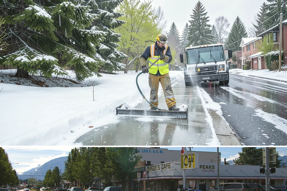 Beet Juice Deicer Application in North Bend, King County, WA - Beet juice brine blends are applied ahead of colder freeze events, most often December through January.