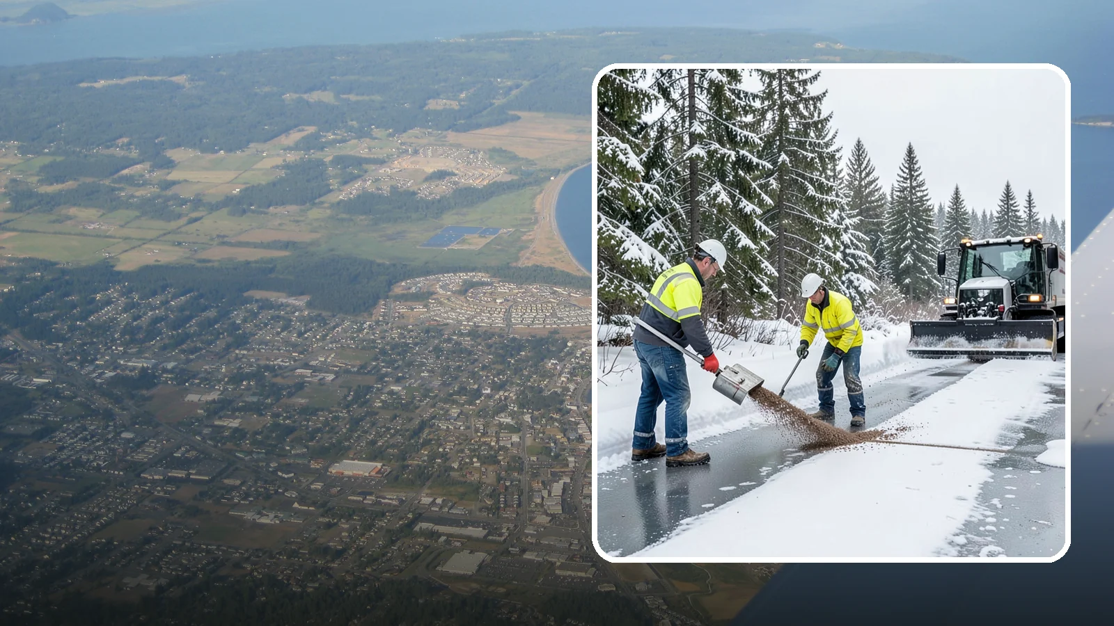 Beet Juice Deicer Application in Oak Harbor, Island County, WA - Beet juice deicer application blends an agricultural byproduct with brine to melt ice at colder temperatures using less salt.