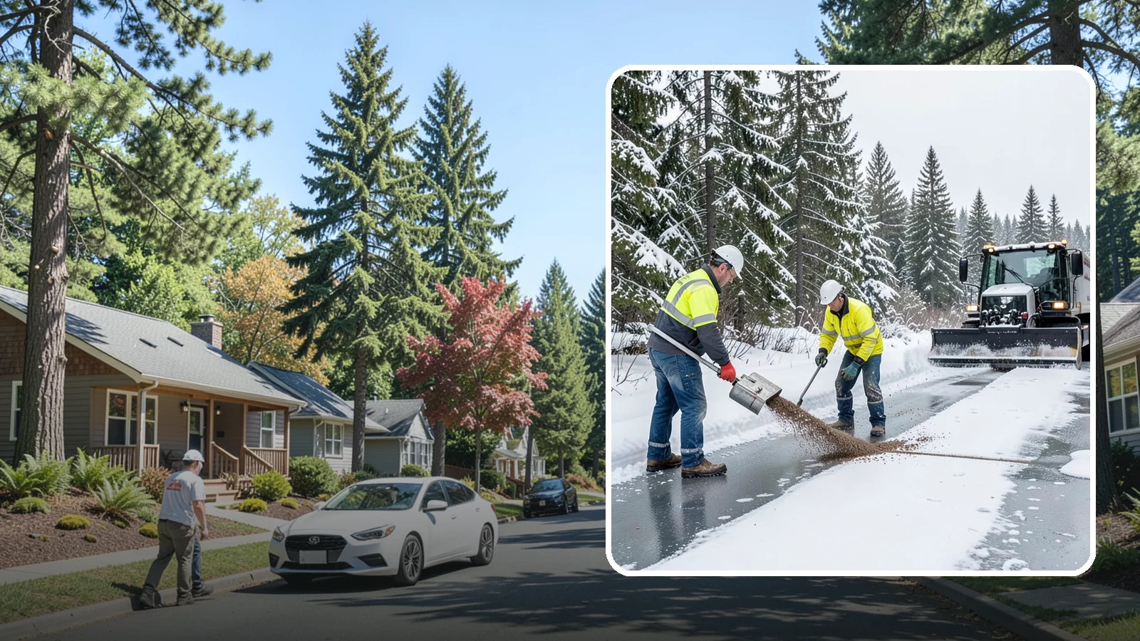 Beet Juice Deicer Application in Orting, Pierce County, WA - Beet juice deicer application blends an agricultural byproduct with brine to melt ice at colder temperatures using less salt.