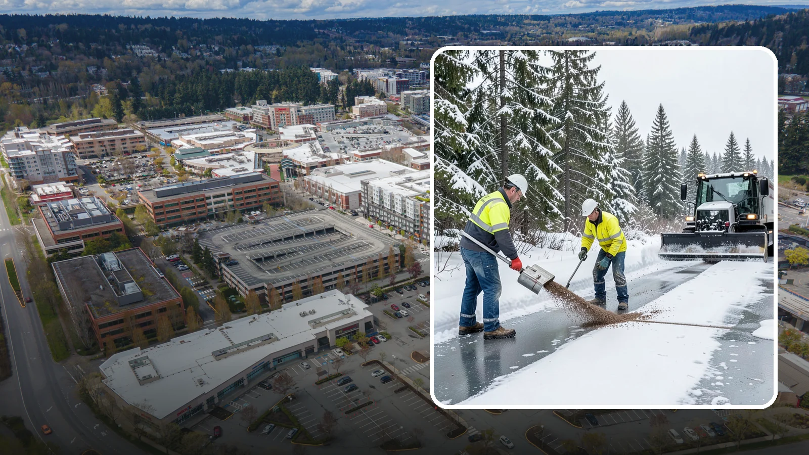 Beet Juice Deicer Application in Redmond, King County, WA - Beet juice deicer application blends an agricultural byproduct with brine to melt ice at colder temperatures using less salt.